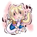 animal_ears blonde_hair blush_stickers cat_ears cat_tail chibi extra_ears hoshizuki_(seigetsu) kemonomimi_mode mizuhashi_parsee puru-see scarf sitting solo tail touhou trembling |_| 