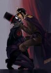  future_warden glasses gloves hat helmet licking military_uniform narcissism superjail! superjail_soldier superjail_solider tongue unknown_artist warden warm_colors 