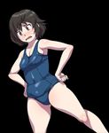  artist_request brown_eyes brown_hair character_request chubby female kei_(bekei) plump short_hair solo source_request swimsuit 