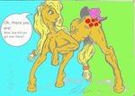  applejack_(mlp) butt cowboy_hat elguason equine female friendship_is_magic hasbro hat horse my_little_pony pony standing surprised yellow 