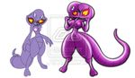  abstract_background annoying_watermark anthro arbok breasts cobra female gb_of_bs looking_at_viewer nintendo nipples plain_background pok&#233;mon pok&#233;morph pok&eacute;mon purple purple_body purple_eyes purple_nipples reptile scalie simple_background snake solo tail thighs video_games watermark white_background wide_hips 