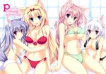  :d animal_ears bikini breasts cat_ears chestnut_mouth large_breasts multiple_girls open_mouth original smile swimsuit tateha_(marvelous_grace) 