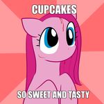  cupcakes_(mlp_fanfic) derp english_text equine female feral friendship_is_magic fur hasbro horse htfcuddles image_macro mammal my_little_pony pink_fur pinkamena pinkamena_(mlp) pinkie_pie_(mlp) pony solo text the_truth warm_colors 