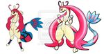  abstract_background annoying_watermark anthro blue blue_markings breasts brown_eyes brown_sclera female gb_of_bs markings milotic nintendo nipples plain_background pok&#233;mon pok&#233;morph pok&eacute;mon red red_eyes simple_background solo tail thighs video_games watermark white_background whtie wide_hips 