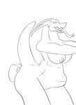  anthro black_and_white breasts chubby dildo dragon female grey_scarborough grey_scarborough(artist) hanging_tongue insertion large_insertion lizard masturbation monochrome nipples overweight panting penetration reptile scalie sex_toy solo tongue tongue_out 