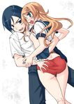  1boy 1girl ass ass_grab blonde_hair blue_eyes blue_hair blush breasts brother_and_sister incest kousaka_kirino kousaka_kyousuke long_hair nipples nishizaki_eimu no_bra open_mouth orange_hair ore_no_imouto_ga_konna_ni_kawaii_wake_ga_nai panties red_panties school_uniform serafuku shirt_lift short_hair siblings sideboob skirt skirt_lift teeth thigh_gap thighs tongue torso_grab underwear 