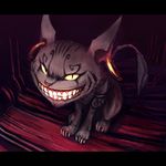  animal bad_id bad_pixiv_id cat cheshire_cat earrings grin jewelry letterboxed no_humans ringoman smile solo 