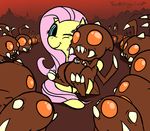  brown_body crossover cuddling equine female feral figgs fluttershy_(mlp) friendship_is_magic hasbro horse mammal my_little_pony orange_eyes pegasus pink_body pony starcraft wings yellow_body zerg zergling 