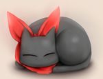  black_cat cat cat_focus closed_eyes moekyon nichijou no_humans sakamoto_(nichijou) scarf sleeping solo 