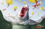  fish great_white_shark happy human imminent_vore mammal marine mawshot mouth_shot open_mouth parachute saliva sea shark sharp_teeth surfboard teeth tongue tongue_out underwater unknown_artist vore water what 