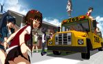  amami_haruka arms_up bad_id bad_pixiv_id bus crossed_arms futami_ami futami_mami ganaha_hibiki ground_vehicle hands_in_pockets hoshii_miki idolmaster idolmaster_(classic) kikuchi_makoto kisaragi_chihaya minase_iori motor_vehicle multiple_girls nakani one_eye_closed open_mouth otonashi_kotori panties pantyshot pantyshot_(standing) school_bus shijou_takane skirt smile standing takatsuki_yayoi underwear 