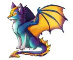  animated canine claws dragon feral fox gif hybrid mammal plain_background scalie solo transparent_background vengefulspirits wings 