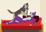  anthro bed canine dog domination fem_dom female female_domination feral fur german_shepherd gsd koosh koosh-ball leash lying male mammal on_back purple purple_fur riley steggy straight suggestive 