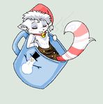  candy_cane cat christmas collar cup feline hat holidays hot_chocolate mammal mug santa_hat snowman solo stripes vengefulspirits 