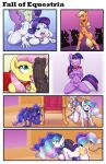 absurd_res anthro applejack_(mlp) bound collar collar_only color_edit colored fall_of_equestria female fluttershy_(mlp) friendship_is_magic genitals group hasbro hi_res licking male male/female my_little_pony nude oral penetration penile penis penis_lick princess_celestia_(mlp) princess_luna_(mlp) rarity_(mlp) sex sex_slave shad0w-galaxy slashysmiley spike_(mlp) third-party_edit tongue tongue_out twilight_sparkle_(mlp)