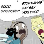 anthro group hi_res male not_furry paper_(rock_paper_scissors) rock_(rock_paper_scissors) rock_paper_scissors rock_paper_scissors_(nickelodeon) scissors_(rock_paper_scissors) trio