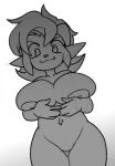 activision anthro big_breasts breasts elora faun_(spyro) female hair holding_breast looking_at_viewer monkibonk navel nipples solo spyro_the_dragon