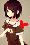  amakura_mio bad_id bad_pixiv_id blush brown_eyes brown_hair bug butterfly fatal_frame fatal_frame_2 flat_chest insect nigoru short_hair solo standing 
