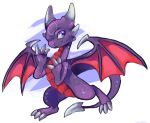 2017 activision artist_name blue_eyes blynxee claws colored cynder digital_media_(artwork) dragon female feral horn purple_body purple_tail purple_wings shaded simple_background skylanders skylanders_academy smile solo spiked_tail spiked_tail_tip spikes spikes_(anatomy) spyro_the_dragon tail white_background white_horn wings