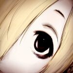  1girl bags_under_eyes black_eyes blonde_hair close-up dokuromaru expressionless hair_over_one_eye idolmaster idolmaster_cinderella_girls looking_at_viewer shirasaka_koume short_hair sketch solo staring 