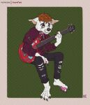 absurd_res anthro canid canine canis domestic_dog eye_bags guitar hi_res katxfish male mammal musical_instrument pawpads paws plucked_string_instrument punk solo string_instrument