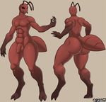  2011 ant big_butt butt male msrah_(artist) muscles overweight penis solo wide_hips 