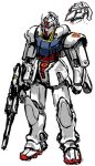  artist_request beam_rifle energy_gun gundam gundam_seed mecha mobile_suit no_humans redesign robot science_fiction sketch strike_gundam v-fin weapon 