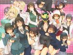  animal_helmet awakusu_akane bandages black_hair blonde_hair blue_eyes bodysuit braid breast_envy breasts brown_eyes brown_hair buruma celty_sturluson closed_eyes dullahan durarara!! emilia_(durarara!!) everyone glasses gym_uniform hair_ribbon harima_mika helmet highres hijiribe_ruri karisawa_erika long_hair medium_breasts mikajima_saki motorcycle_helmet multiple_girls niekawa_haruna orihara_kururi orihara_mairu pleated_skirt red_eyes ribbon school_uniform sharaku_mikage short_hair siroringo skirt sonohara_anri vorona yagiri_namie 