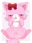 &lt;3 accessory anthro anus azuo bodily_fluids chest_tuft chibi cum cum_in_mouth cum_in_pussy cum_inside cum_on_belly cum_on_body cum_on_chest cum_on_chest_fluff cum_on_leg cum_on_tail domestic_cat felid feline felis female fluffy fluffy_tail fur garnet_(jewelpet) genital_fluids genitals hair_accessory hairclip hi_res jewelpet looking_at_viewer looking_pleasured mammal messy persian_cat pink_body pink_eyes pink_fur pussy sanrio semi-anthro solo spread_legs spreading tail thick_thighs tuft white_muzzle