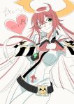  belt blush bodysuit breasts copyright_request guilty_gear guilty_gear_strive heart heart_hands highres jack-o&#039;_valentine kusu_(moo1225) one_eye_closed red_hair solo solo_focus white_hair 