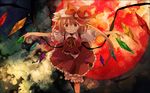  bad_id bad_pixiv_id blonde_hair bloomers bow crazy_eyes flandre_scarlet frilled_skirt frills full_moon hat hat_bow moon nedoret outstretched_arms red_eyes red_moon short_sleeves side_ponytail skirt skirt_set slit_pupils smile solo spread_arms touhou underwear wings 