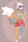 absurd_res anthro arcanis_(hahaluckyme) bandage bandaged_chest blush boxers_(clothing) calico_cat clothed clothing domestic_cat felid feline felis fur grey_body grey_fur hair hi_res looking_at_viewer looking_back looking_back_at_viewer mammal marbelle pawpads pink_pawpads red_eyes sapph solo underwear white_body white_fur white_hair yellow_body yellow_fur