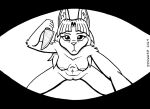 anthro breasts clitoral_hood dogwash female first_person_view genitals holding_knife holding_object imminent_death knife lagomorph leporid looking_at_viewer mammal monochrome navel nipples nude pen_(artwork) pussy rabbit solo traditional_media_(artwork)