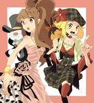  alternate_costume bare_shoulders bel_(pokemon) blonde_hair blue_eyes brown_hair clothed_pokemon dogy dress flower gen_5_pokemon green_eyes hat hat_flower multiple_girls no_hat no_headwear oshawott pink_dress pink_flower pink_rose pokemon pokemon_(creature) pokemon_(game) pokemon_bw red_legwear ribbon rose simple_background tepig thighhighs top_hat touko_(pokemon) 