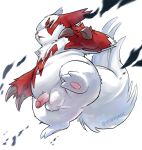 angry anthro anus balls belly butt claws erection fur generation_3_pokemon genitals hi_res looking_at_viewer low-angle_view male navel nintendo overweight pawpads penis pink_eyes pokemon pokemon_(species) solo storagepc white_body white_fur zangoose