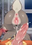 2024 anus blush bodily_fluids butt cum dagasi digital_media_(artwork) disney duo female fur genital_fluids genitals hi_res judy_hopps knot lagomorph leporid male male/female mammal nick_wilde nude open_mouth penis pussy rabbit rear_view solo_focus sweat zootopia