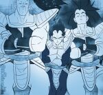  annoyed bald blue_theme crossed_arms dragon_ball dragon_ball_z english_commentary highres long_hair male_focus manspreading muscular muscular_male nappa pelvic_curtain raditz receding_hairline saiyan_armor shironek0 side-by-side sitting sky sleeping spiked_hair spread_legs star_(sky) starry_sky thick_eyebrows thighs vegeta very_long_hair 