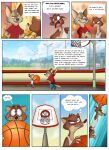 2024 4_fingers angry angry_expression angry_eyes anthro ball basketball_(ball) basketball_court basketball_hoop brown_body brown_fur canid canine cheek_tuft city clothed clothing comic day detailed_background dialogue disney duke_weaselton duo english_text facial_tuft fairytalesartist fingers fox fur hi_res holding_object jumping looking_at_another macro male mammal multicolored_body multicolored_fur mustelid musteline outside pivoted_ears red_eyes shirt smile speech_bubble tail tank_top teeth text topwear true_musteline tuft weasel yelling zootopia