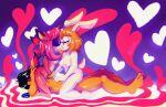 anthro bisexual black_hair blonde_hair breasts cunnilingus danni_the_rabbit deer dipstick_ears dipstick_tail facesitting female female/female funkys0da group group_sex hair heart_symbol human humanoid kissing lagomorph leporid male male/female mammal markings multicolored_ears oral pink_body pink_hair pocky_the_deer rabbit sex sitting_on_another tail tail_markings threesome trio vaginal white_body