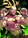  1boy :p alternate_facial_hair armpit_hair armpit_hair_peek bara black_hair body_fur chest_tuft claw_pose cowboy_shot dated dragon_ball dragon_ball_z fingernails halloween highres large_hands large_pectorals long_hair looking_at_viewer male_focus muscular muscular_male navel navel_hair nipples open_mouth pectorals raditz sharp_fingernails shironek0 smile solo sparse_stubble spiked_hair standing stomach thick_eyebrows tongue tongue_out topless_male v-taper very_long_hair 