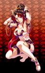  bad_id bad_pixiv_id black_hair breasts cleavage julion_(akesuzu) large_breasts multicolored_hair nanbu_kaguya red_hair solo super_robot_wars super_robot_wars_og_saga_mugen_no_frontier thighhighs two-tone_hair 