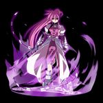  armor boots bow cropped_jacket elbow_gloves fingerless_gloves gloves hair_bow hair_ribbon jacket levantine long_hair lyrical_nanoha magic_circle magical_girl mahou_shoujo_lyrical_nanoha mahou_shoujo_lyrical_nanoha_a's open_clothes open_jacket pink_hair ponytail purple_eyes ribbon signum solo sword tabard waist_cape weapon whip whip_sword yuichirou 