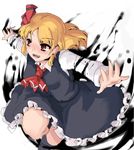  blonde_hair darkness outstretched_arms red_eyes rumia shadow short_hair solo spread_arms touhou umakatsuhai 