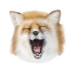  :d ^_^ animal animal_ear_fluff animal_focus closed_eyes cropped_torso derivative_work facing_viewer fox kuro_kosyou no_humans open_mouth original simple_background smile tongue whiskers white_background 