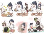  6+girls absurdres abyssal_ship alcohol battleship_princess bento blue_eyes blue_hair bottle character_request chibi chopsticks colored_skin dark_skin eating food hair_ribbon highres horns houshou_(kancolle) kantai_collection kobone long_hair mat multiple_girls nagato_(kancolle) northern_ocean_princess onigiri pale_skin pola_(kancolle) ponytail ribbon ro-500_(kancolle) sake seaport_princess single_horn smile taigei_(kancolle) tatami white_hair white_skin wine_bottle yukikaze_(kancolle) 