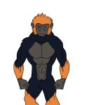 absurd_res anthro ape athletic athletic_male black_body fangs fur haplorhine hi_res humanoid kaiju king_kong male mammal monkey muscular muscular_male orange_body orange_fur primate sammy_009 solo teeth