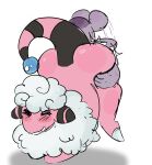 absurd_res ambiguous_gender anthro balls blush bovid butt caprine duo female feral flaaffy generation_2_pokemon genitals hi_res human human_on_anthro interspecies lavenderscent male male/female mammal nintendo pokemon pokemon_(species) sheep squish unnamed_character 