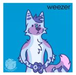 album album_cover album_reference anthro belly blue_body blue_fur blue_hair canid canine cheek_tuft chest_tuft comic cover dialogue facial_tuft fox fur hair hi_res humor luckfoxo33 male mammal meme silly silly_face solo text tolng trans_(lore) trans_man_(lore) tuft weezer weezer_(blue_album) white_belly