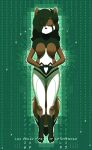  absurd_res android anthro artesderatzyu black_hair brown_body canid canine canis english_text female hair hi_res machine mammal multicolored_body robot solo text the_matrix white_body wolf 