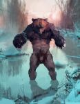  abs anthro balls bear boarred brown_body flaccid foreskin fur genitals humanoid_genitalia humanoid_penis male mammal manly muscular muscular_anthro muscular_male nature nature_background nude outdoor_nudity outside pecs penis solo unretracted_foreskin 